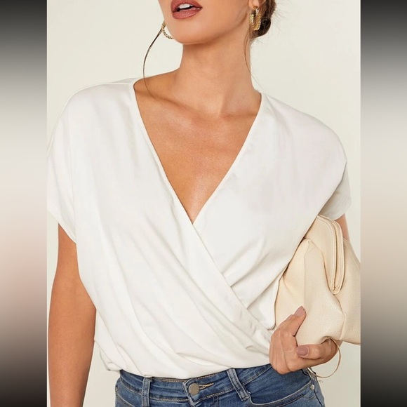 SHEIN Tops - SHEIN Wrap Crop Top Size XL